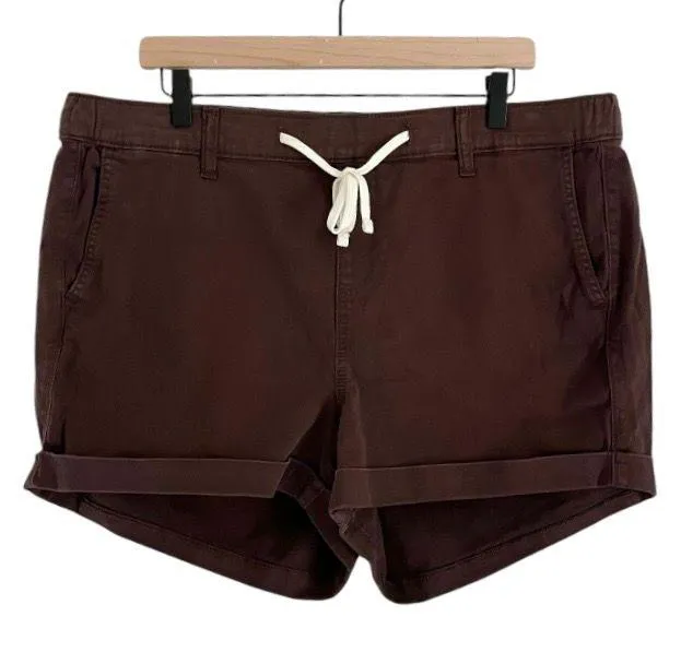 NWT  3.5 Inch Pull On Stretch Twill Boyfriend Shorts Puce Brown Purple 2X - Image 4