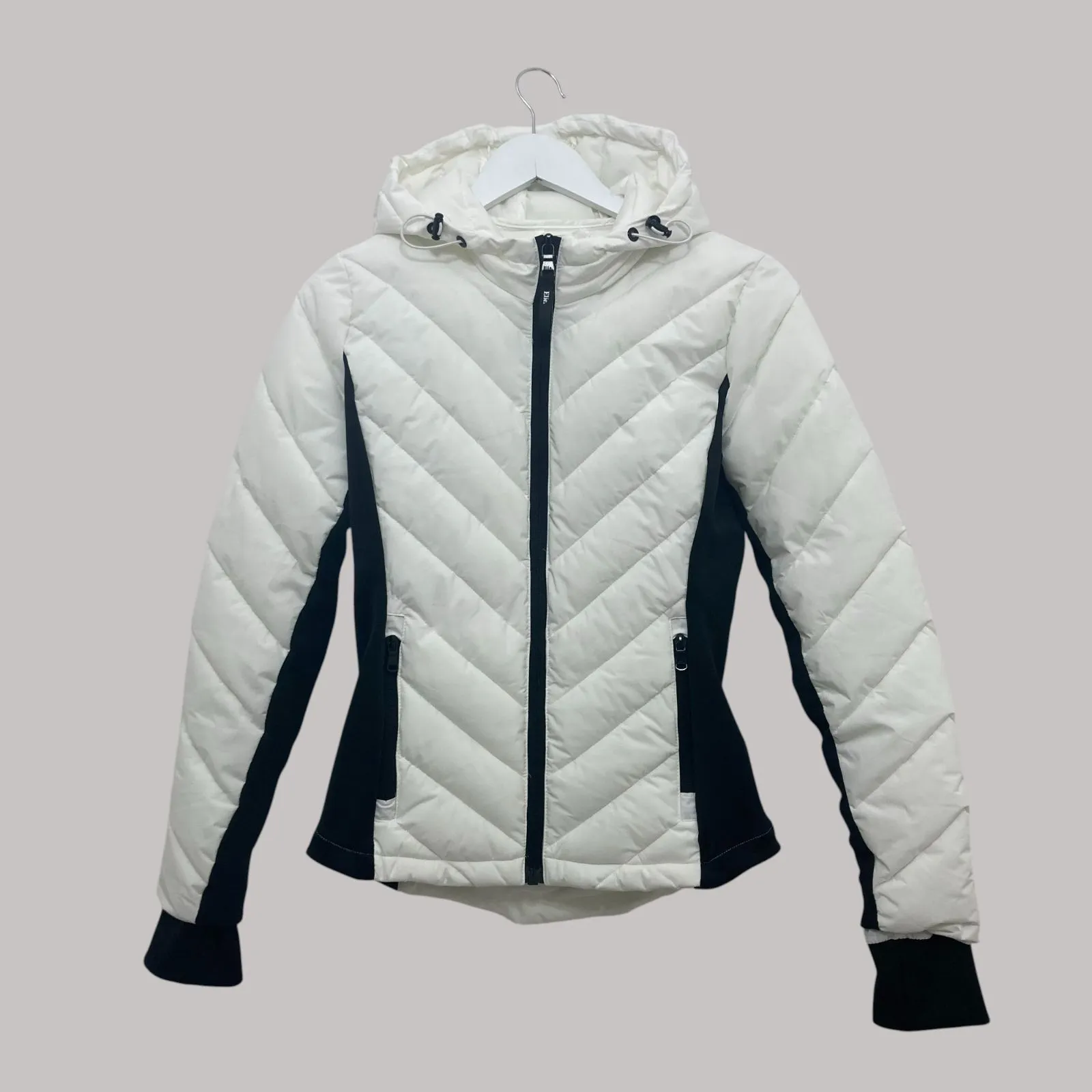 Elie Tahari White Quilted Puffer Jacket XS NWT - Image 2