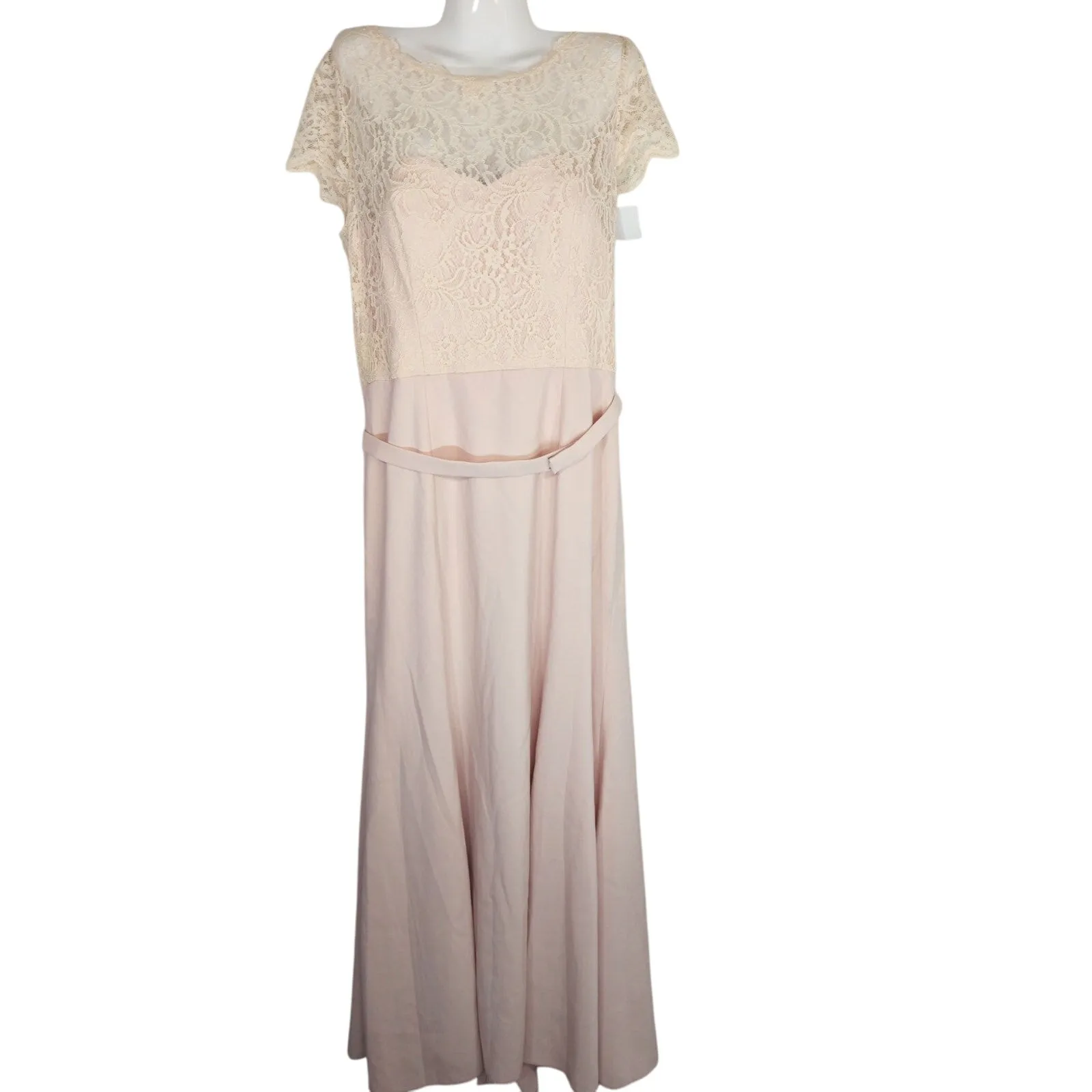 Jenny Packham Blush Lace & Crepe Column Gown - Image 2