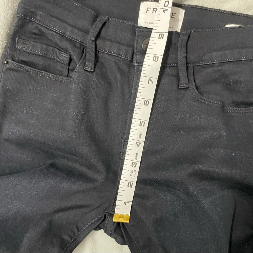 Frame Denim Le Skinny De Jeanne Flared Cropped Bell Bottom Black Jeans 25 - Image 7