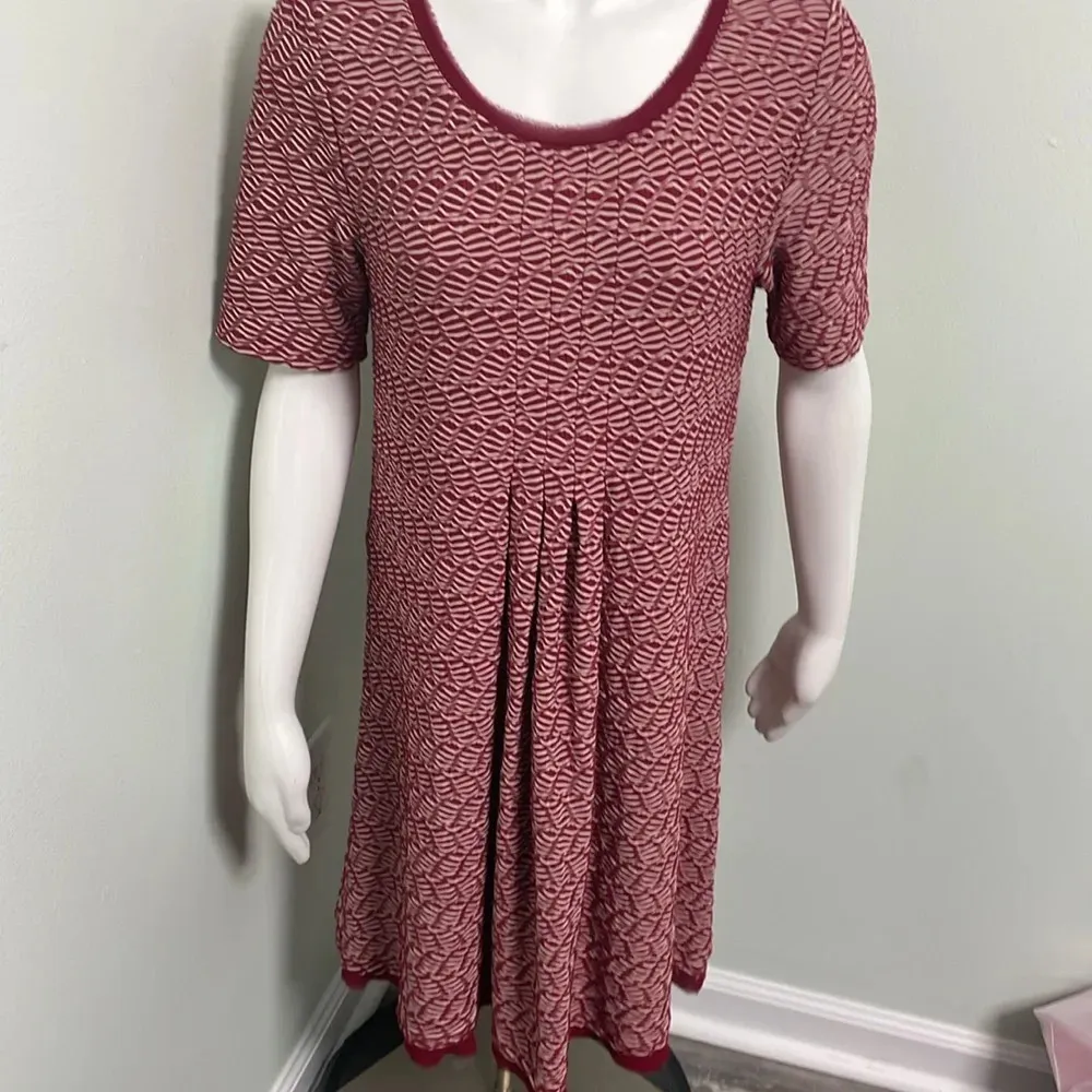 ANTHROPOLOGIE Maeve Dora Short Sleeved Red Dress Medium - Image 2