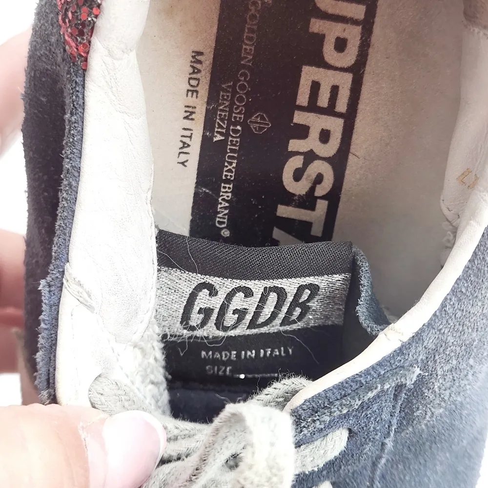 Golden Goose Super-Star Suede Blue & Red Sneakers Size 7 - Image 13
