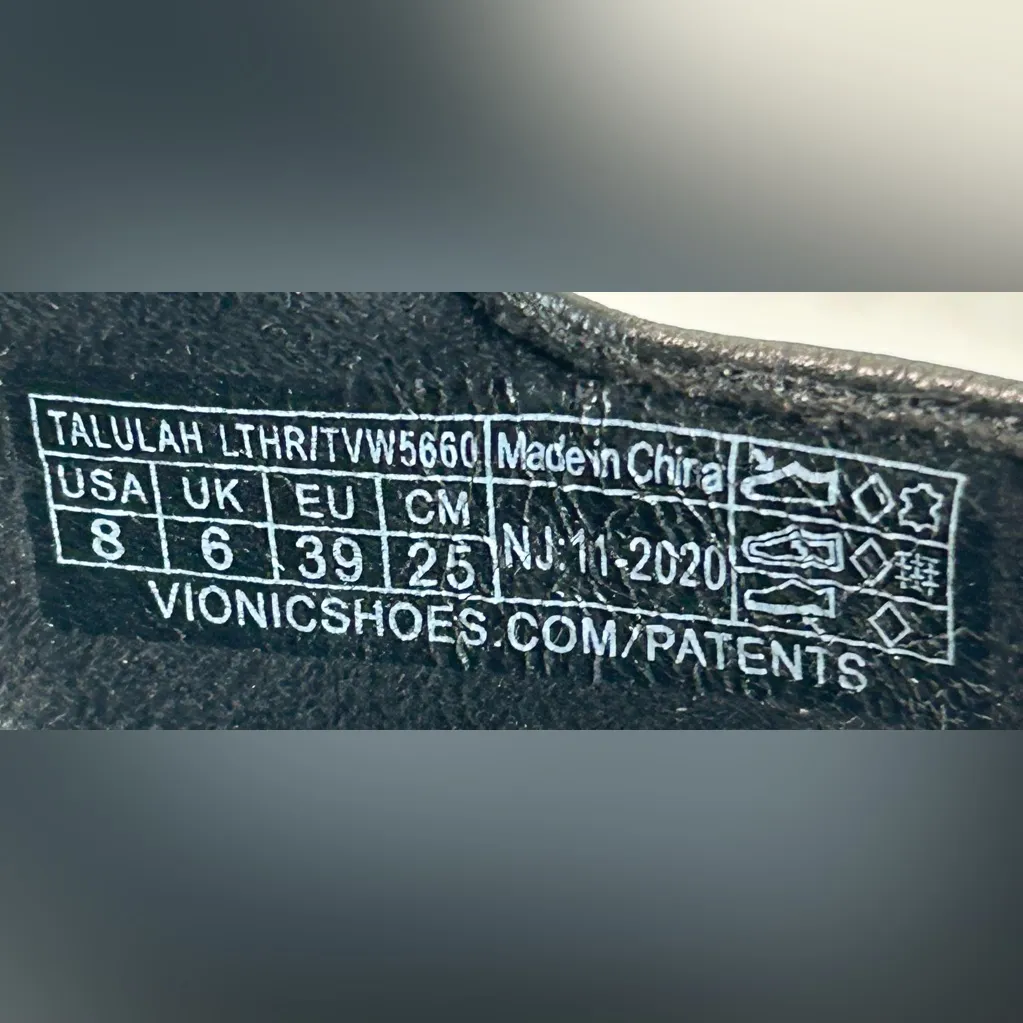 Vionic Talulah Black Leather Strappy Sandal size 8 - Image 7