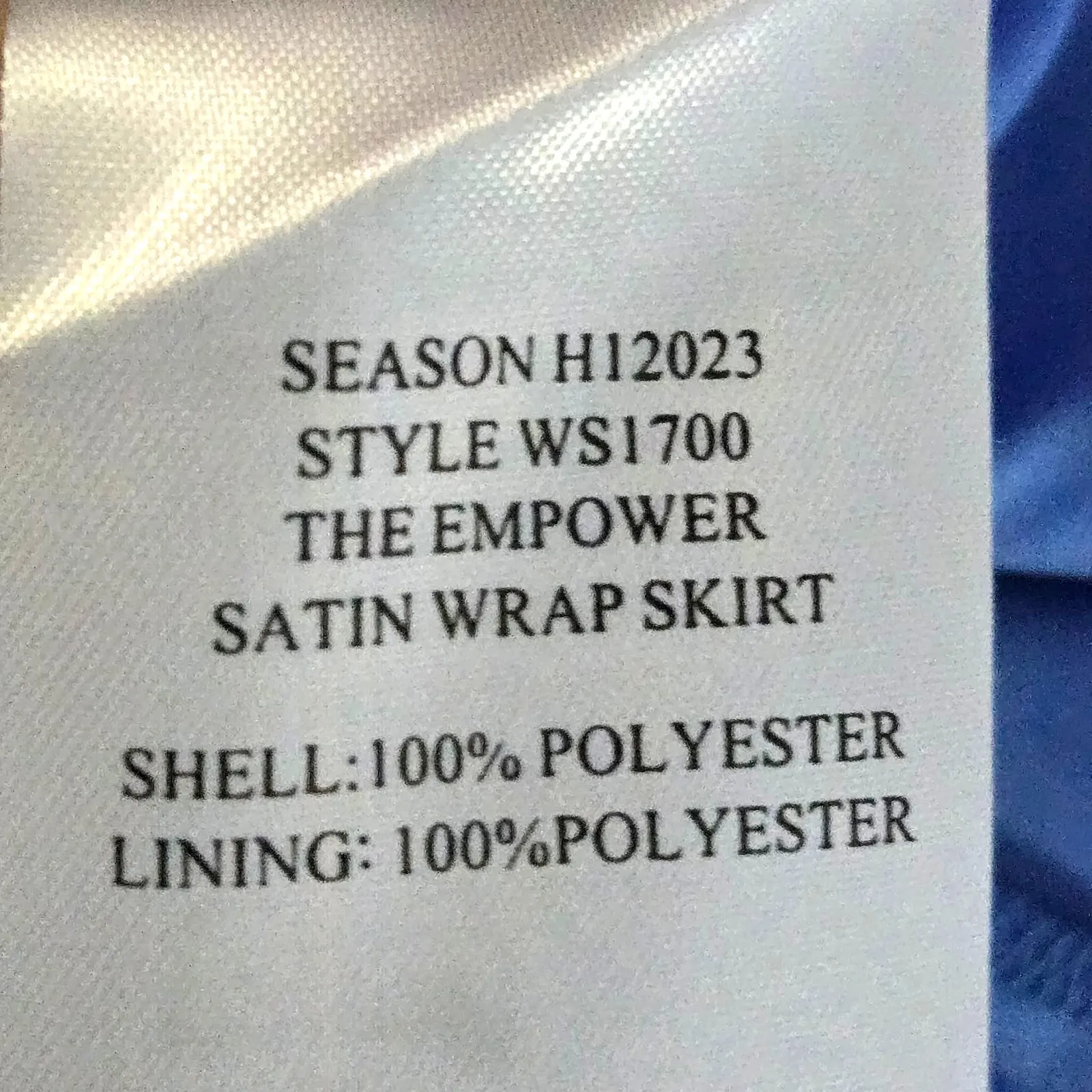 Wildfang The Empower Satin Wrap Skirt Size 3X NWT Knee Length Blue - Image 3