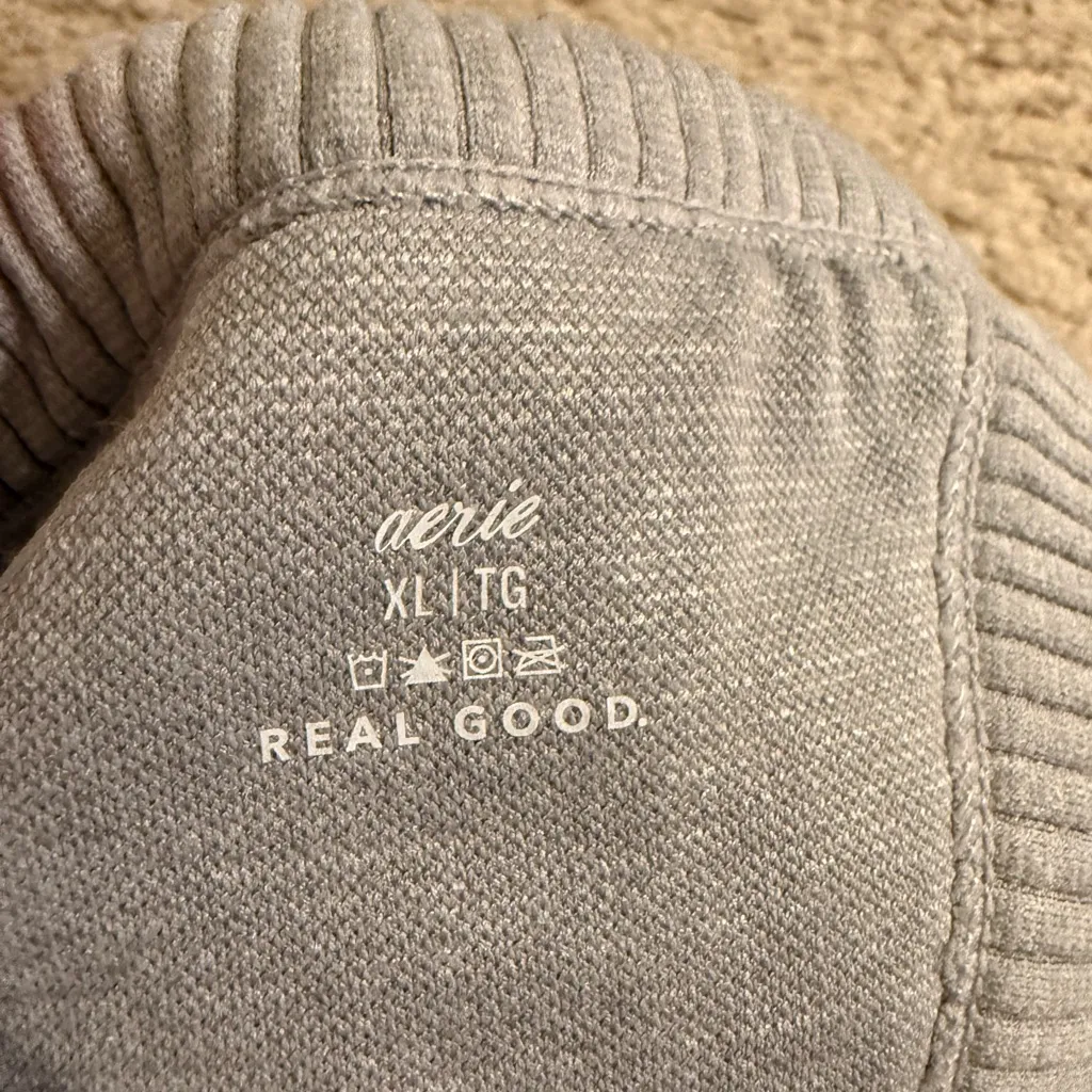 Aerie Gray Ribbed Superchill Seamless High Neck Bra Crop Top - size XL - Image 5