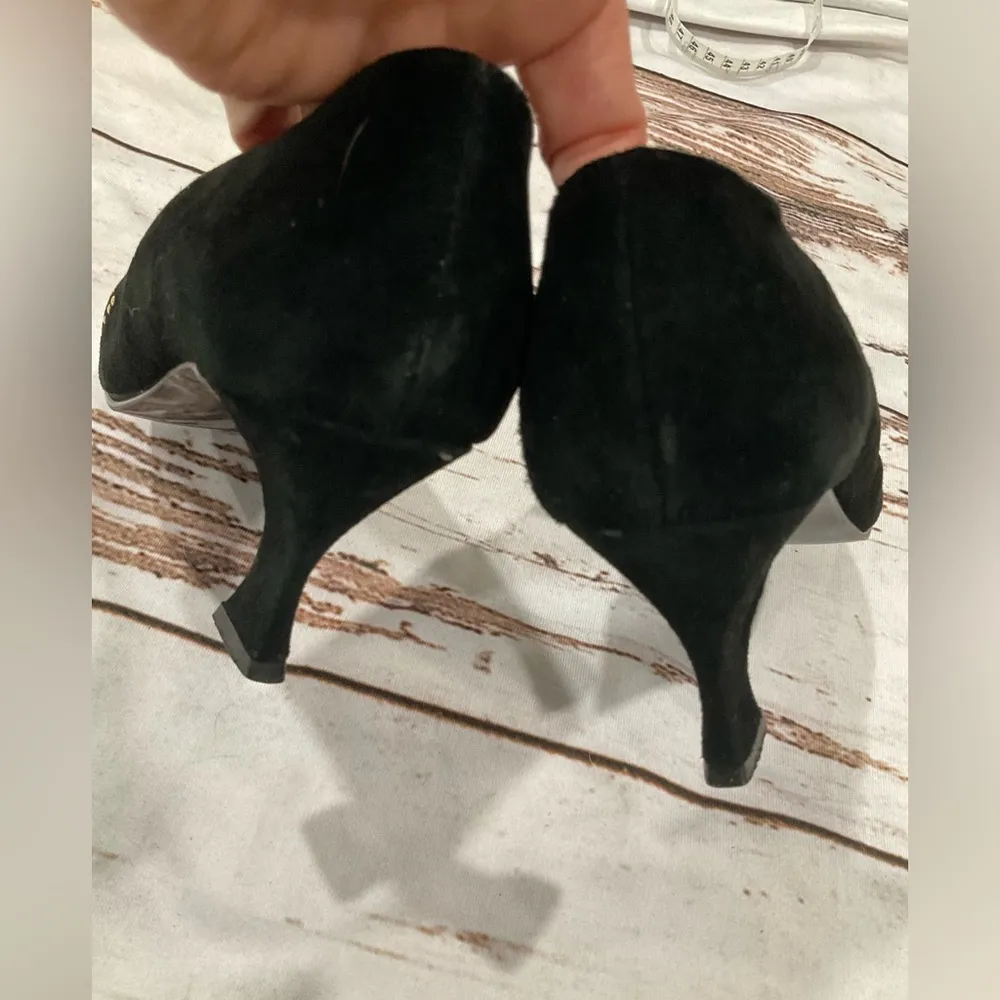 VINTAGE ELLEMENNO LEATHER SHERRY BLACK PUMPS - Image 10