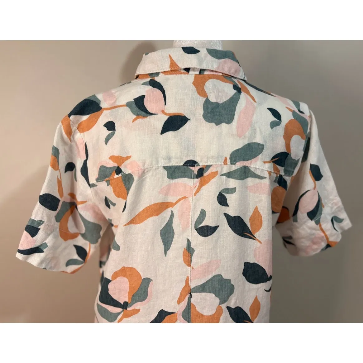 Rachel Zoe Floral Linen Button Front Mini Shirt Dress Size Small - Image 7