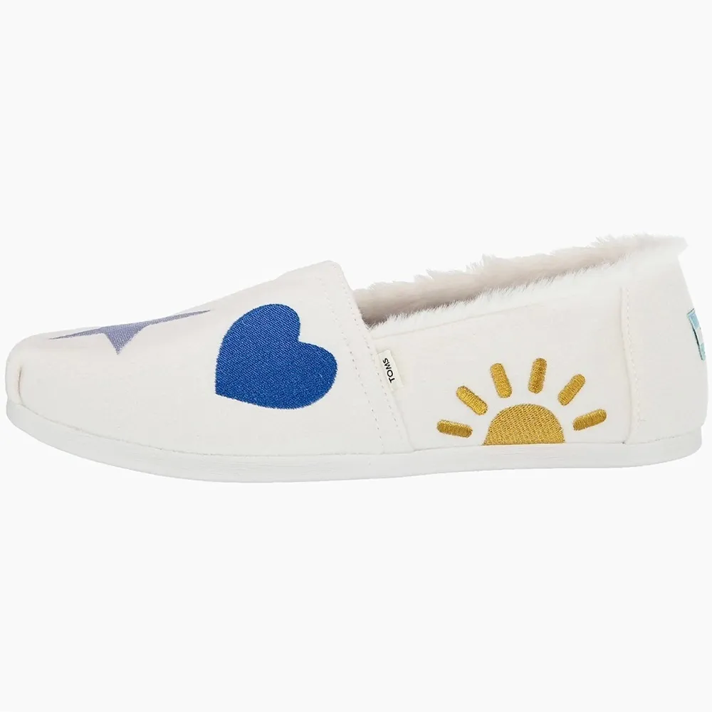 WOMEN’S  ALPARGATA Cloudbound Sole White Felt Faux Fur & Embroidery Size 5W - Image 8