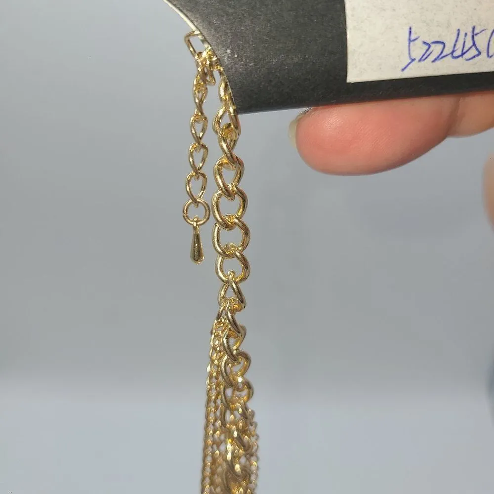 Gennaro Boho Bib Fringe Necklace Gold - Image 8