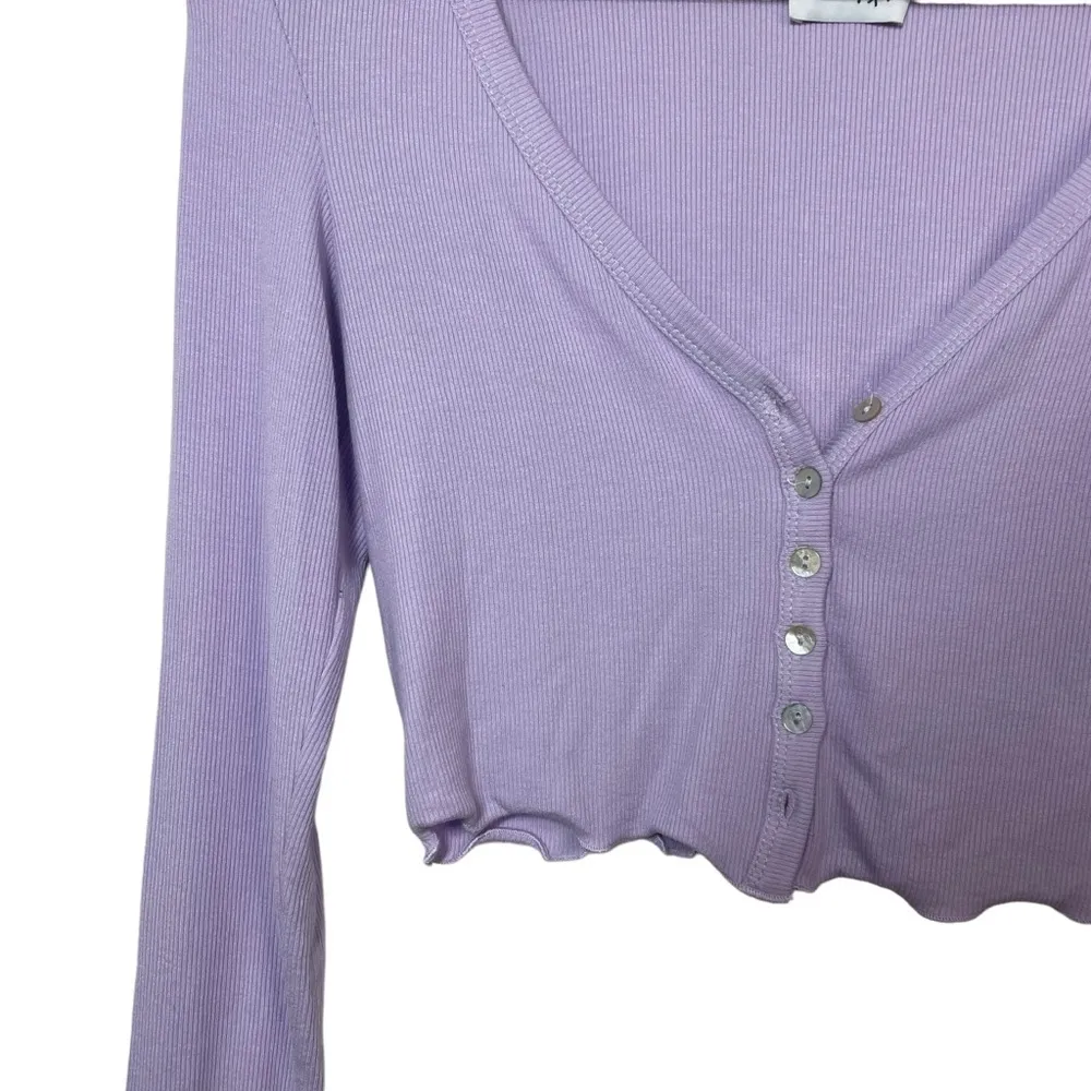 Princess Polly Pedro Knit Cropped Cardigan Top in Lilac Size 0 - Image 6