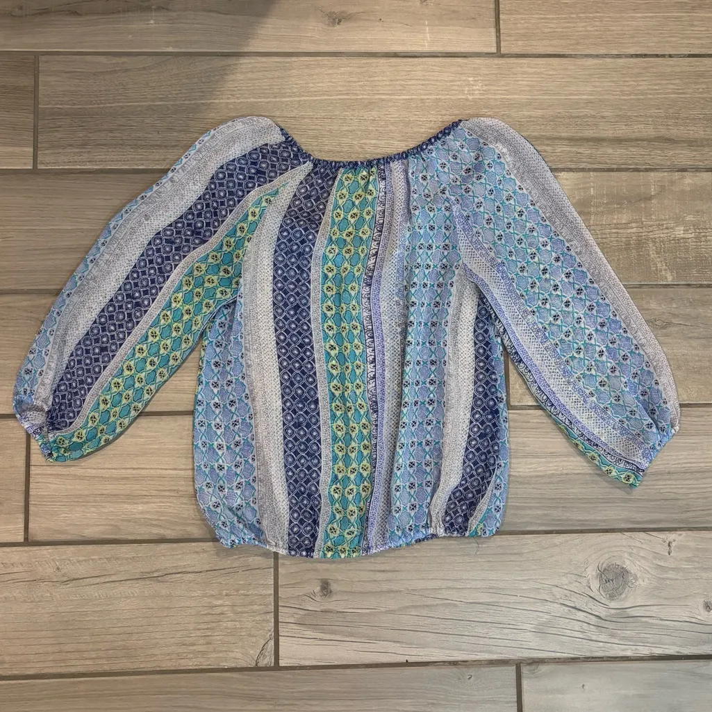 Arizona Jean Co. Boho Blouse Multicolor Print XS - Image 3