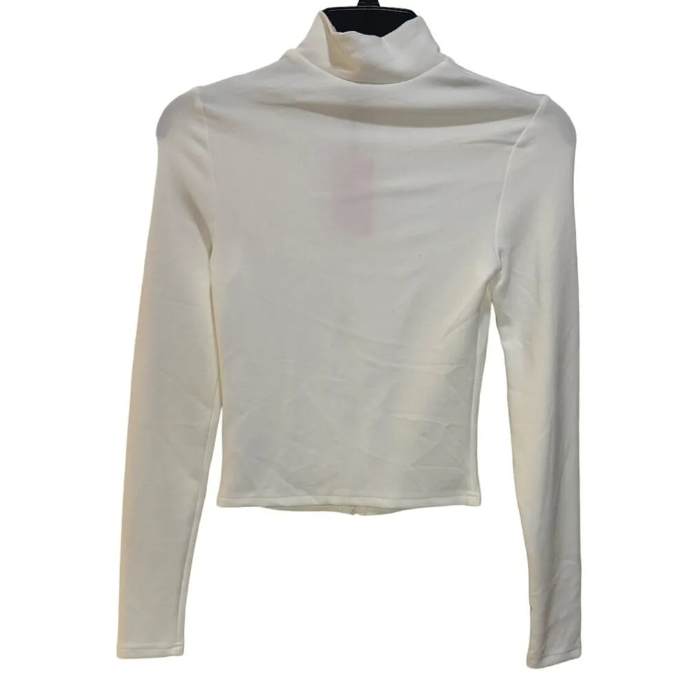 Edikted Tessa High Neck Zip Up Cardigan - White Size XS - Image 5