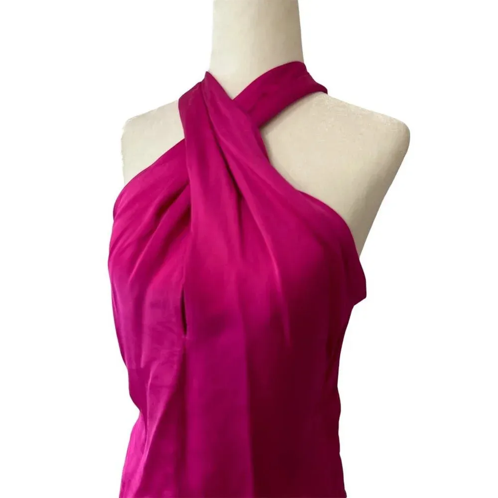 A.L.C. Miranda Top in Disco Pink 4 New Womens Satin Sleeveless Blouse - Image 6
