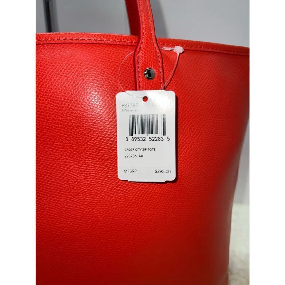 🔥🎁NWT! Coach City Zip Top Tote Handbag Msrp:$295.00 - Image 8