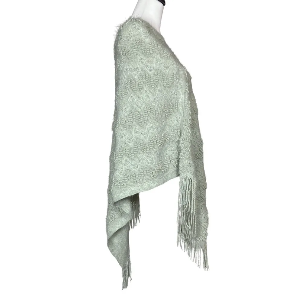 Y2K Style Pastel Green Poncho Sweater. One Size. Sequins Girlhoodcore Boho Fairy - Image 3