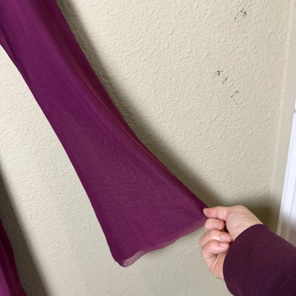 PRINCESS POLLY Low Back Mesh Trumpet Sleeve Mini Dress Size 4 / small - Image 3