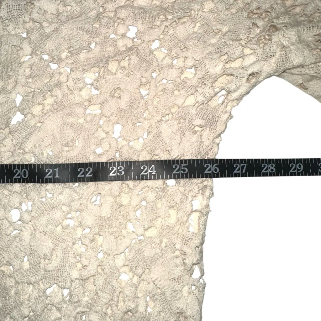 Free People Intimately Move Over Beige Lace Swim Cover-Up Kimono Cardigan XS - Image 8