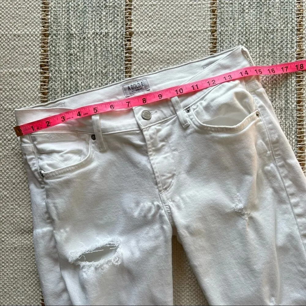 Agolde A Gold E Collette Crop Skinny Jeans In Malibu Distressed Women’s 28 - Image 4