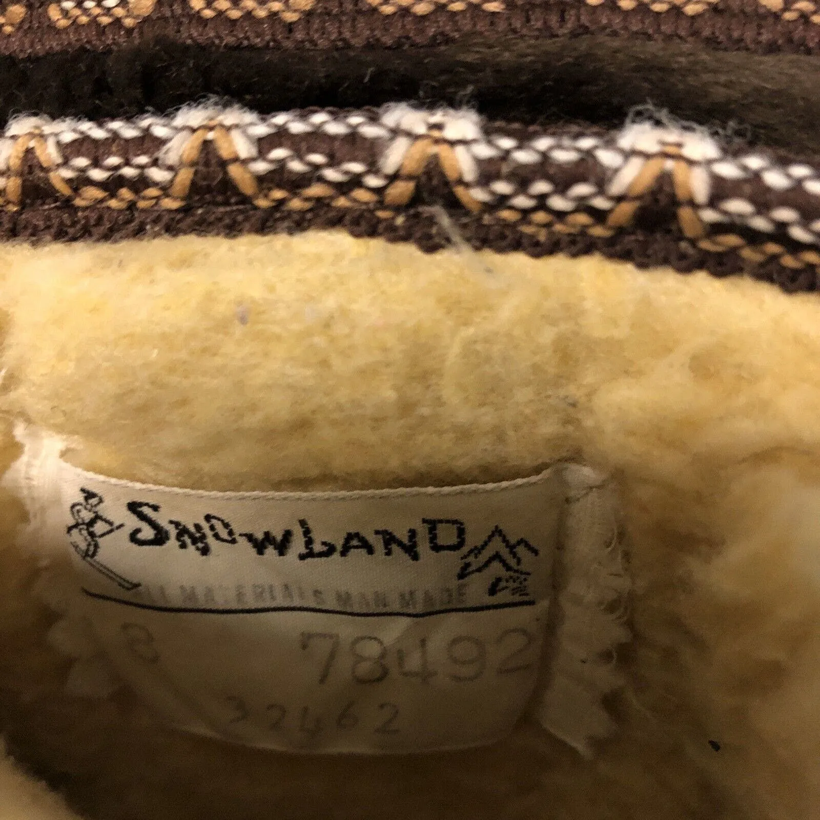 Snowland‎ Brown Suede Leather Faux Fur Boots Sherpa Lined England Womens 8 Vtg - Image 6