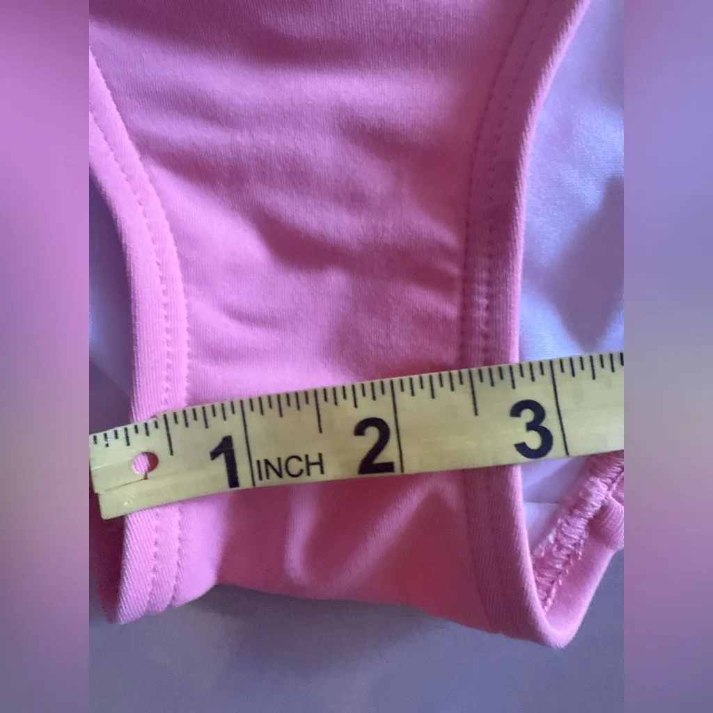 Michael Kors Pink Ruffle Swimsuit Built in Shelf Bra Padded Cups Off Shoulder 6 - Image 7