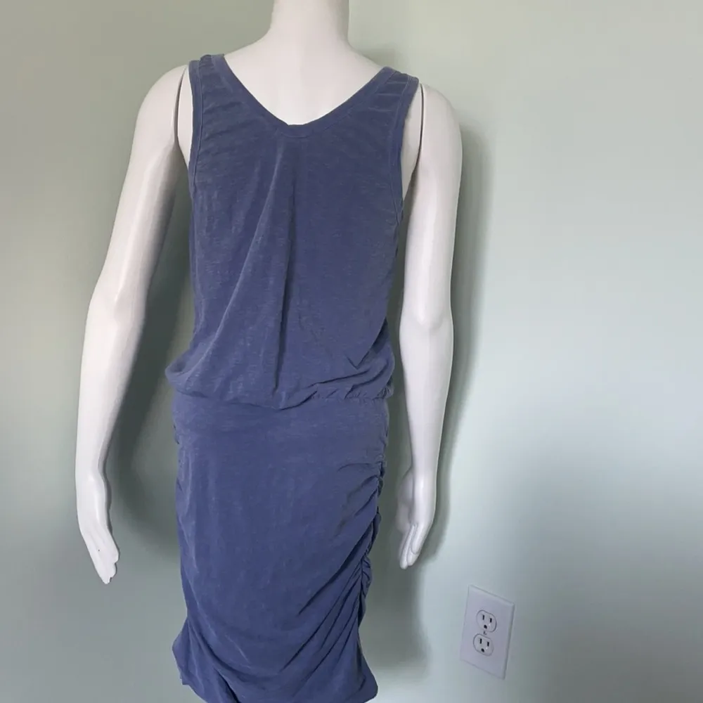SUNDRY washed blue ruched u neck tank dress large - Image 9