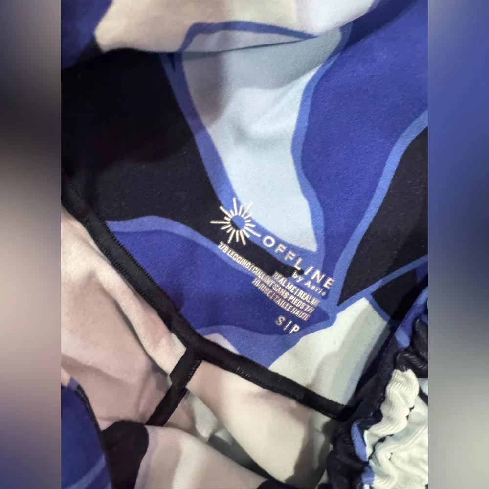 AERIE real me 7/8 leggings and sport bra 🌻Stylish Blue Patterned set - Image 8