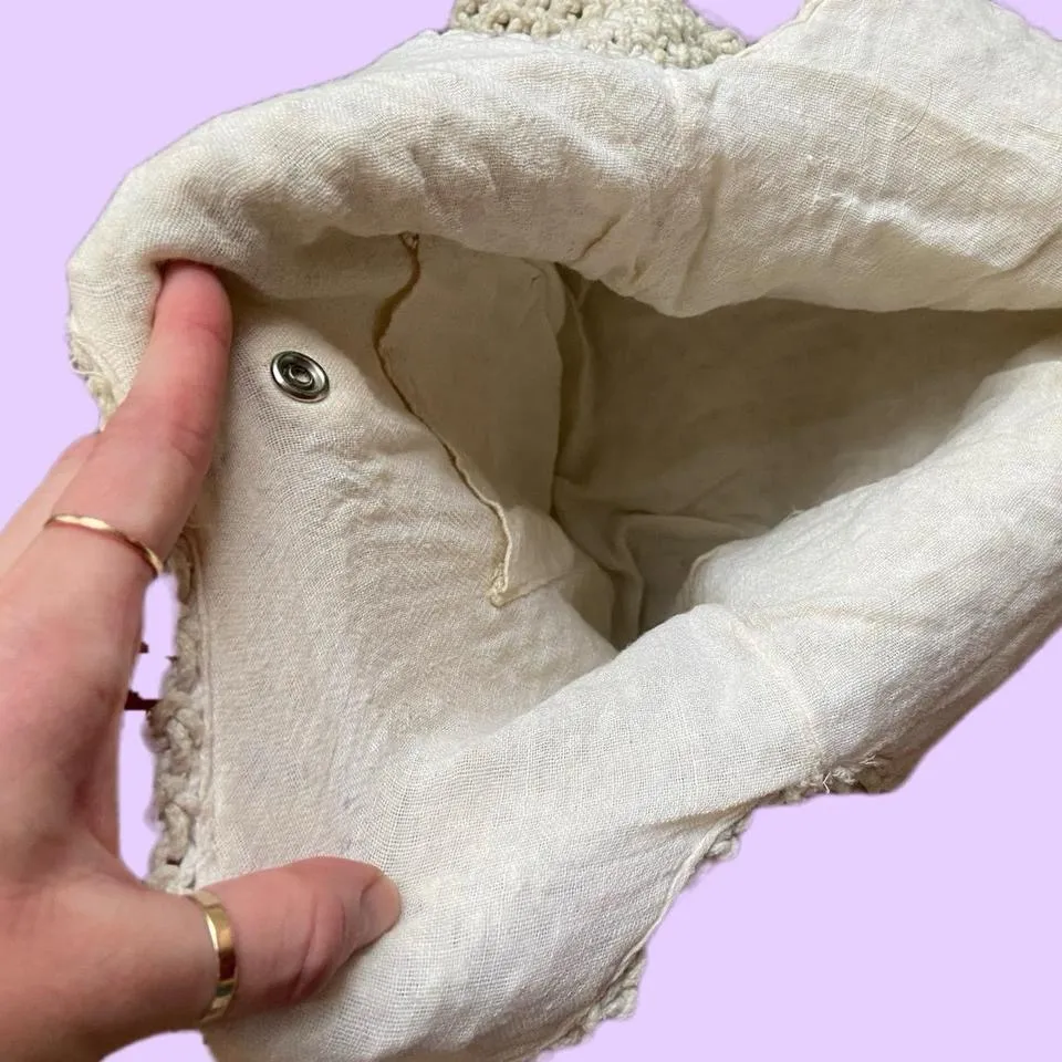 Vintage 70s Crochet Bag Ernest Handbag Co. Boho Purse handbag 🔥 White - Image 3