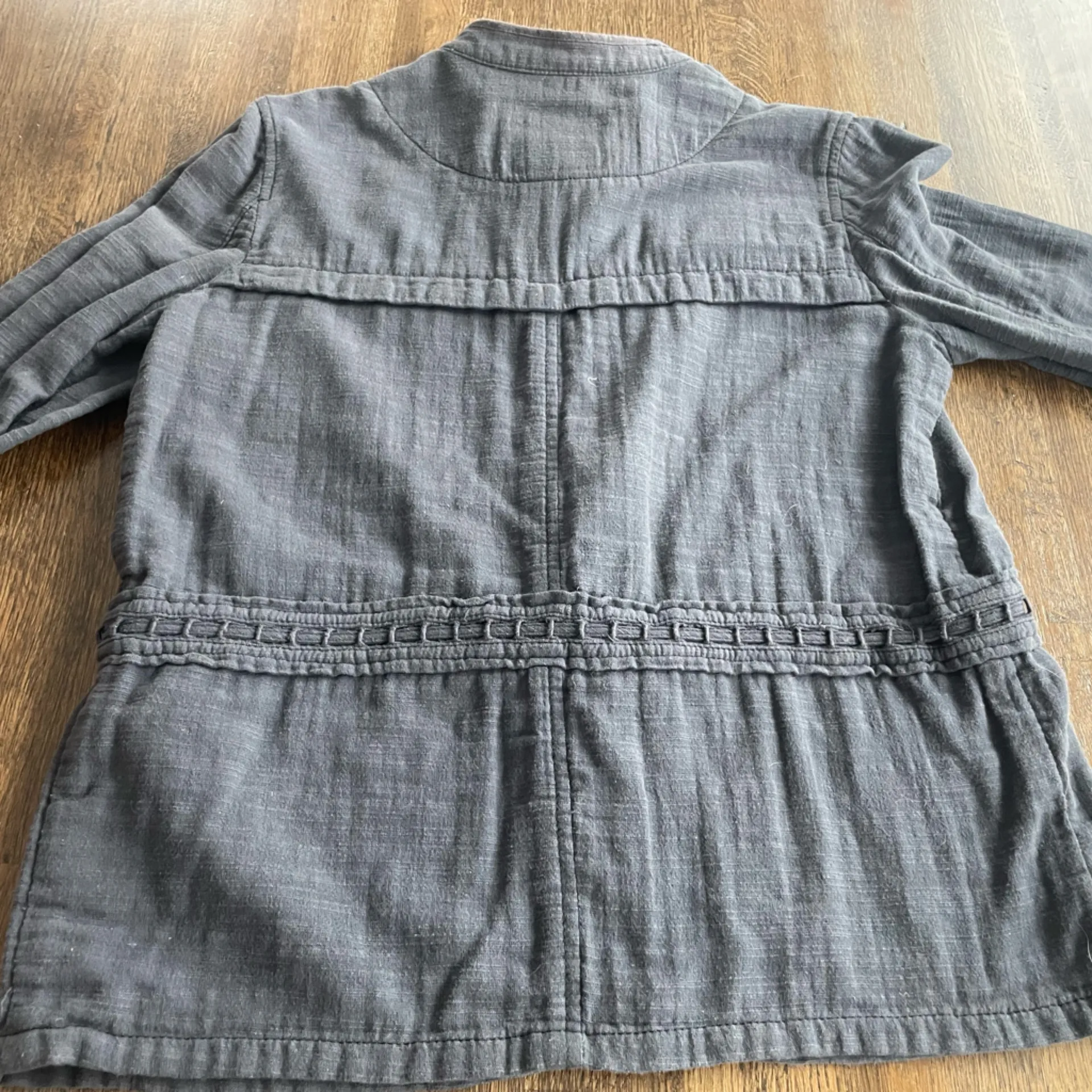 Hei Hei Gray Cotton Coat with Drawstring - Image 6