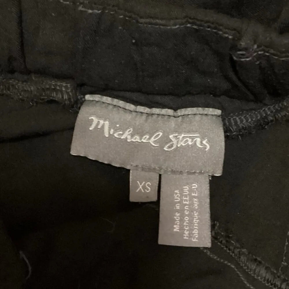 Michael Stars Black Mid Rise Pull On Stretch Tapered Cropped Pants Size XS - Image 4