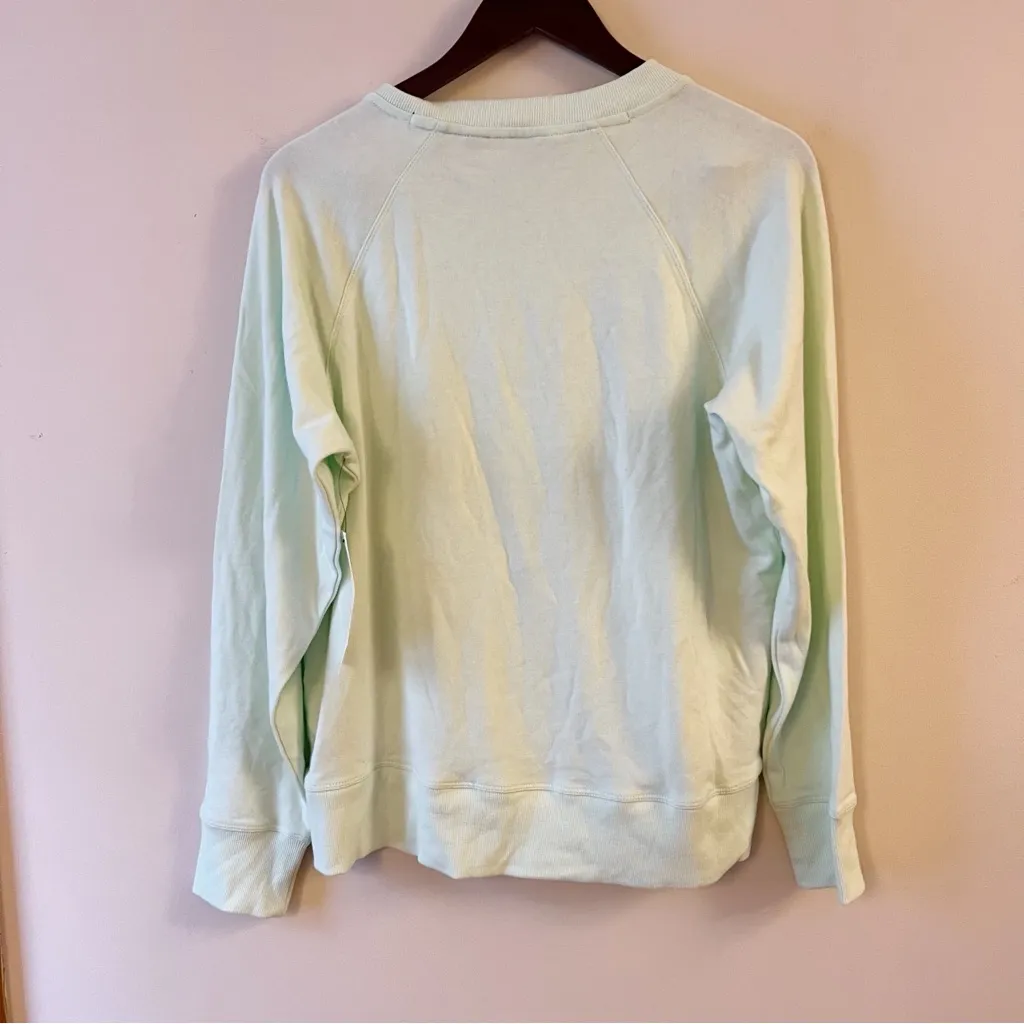 DKNY Mint Green Round Neck Logo Metallic Pullover Lightweight NEW Medium $59 - Image 7