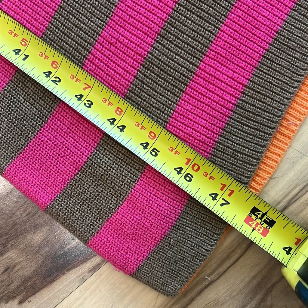 New Maxi Dress Sweater Colorblock Striped Mod Pink - Image 11