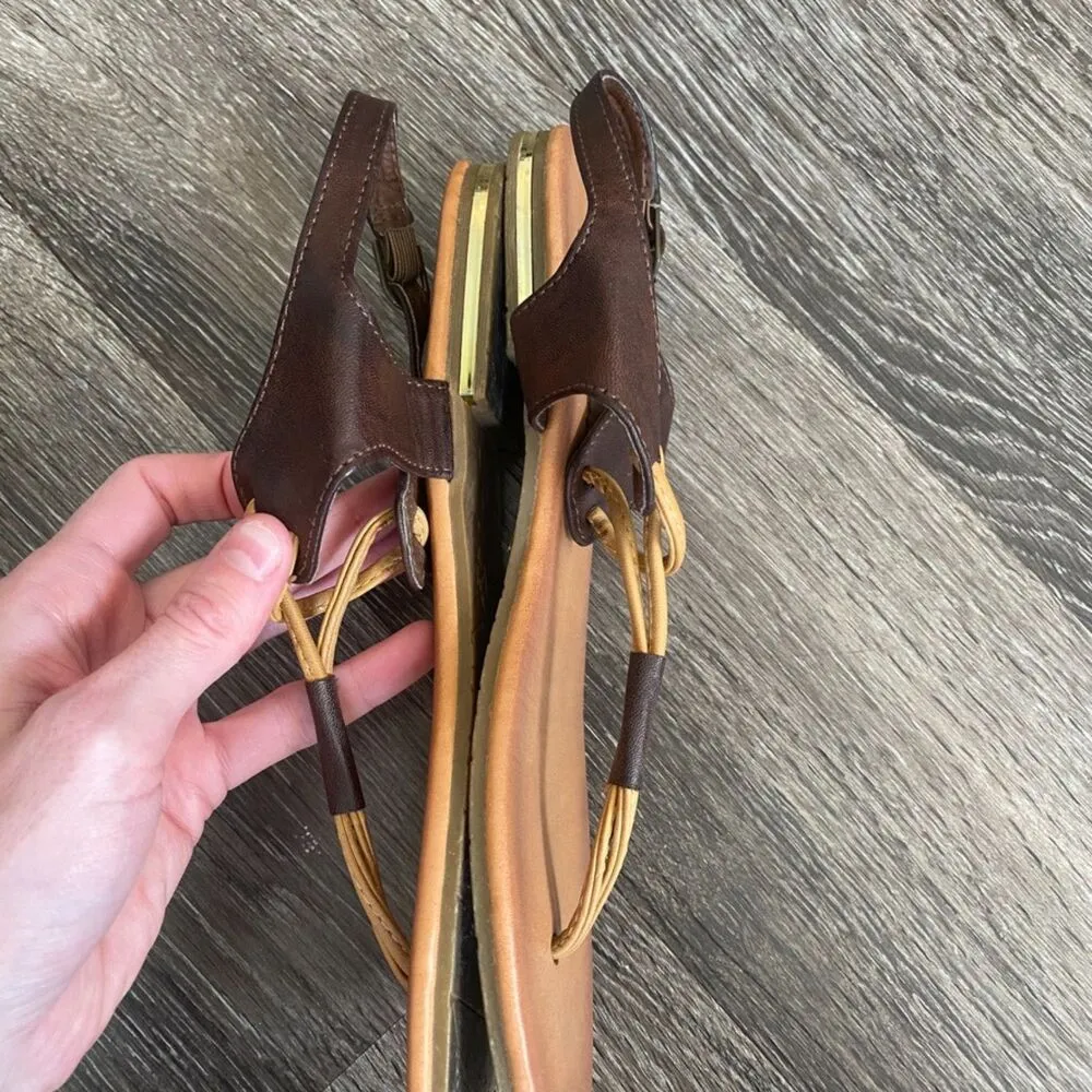 Seven7 Brown Tan Slingback Sandals Women's Sz 8 - Image 6