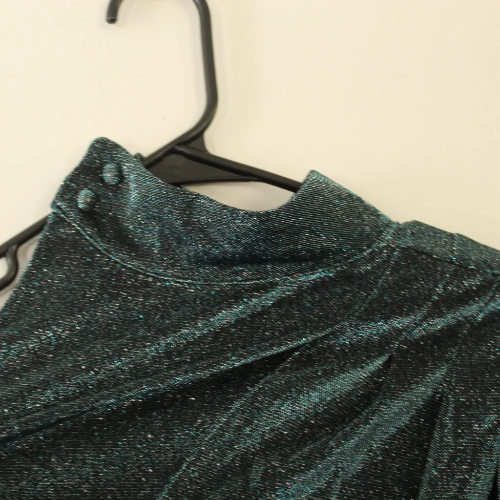 Choosy Green Sparkle One Sleeve Cocktail Dress Size Medium - Image 10