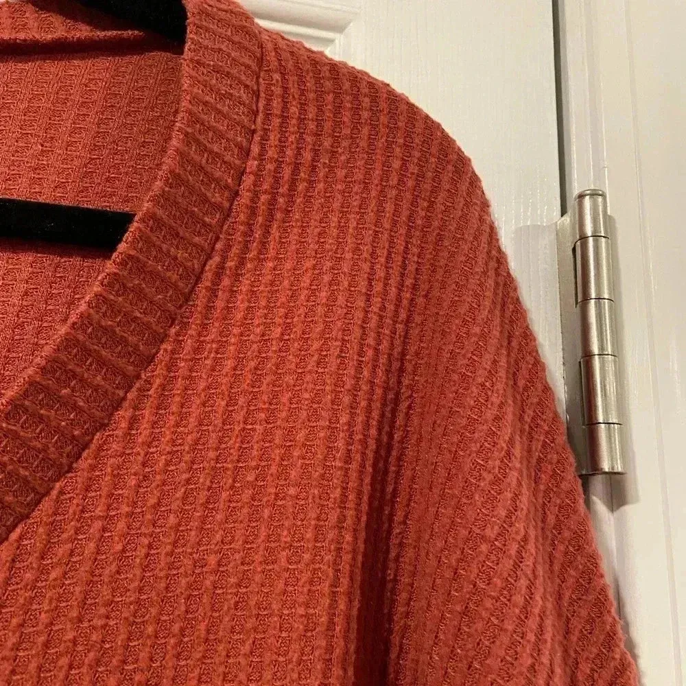 Aeropostale Deep V Long Sleeve Waffle Cropped Drawstring Seriously Soft Size XL - Image 4