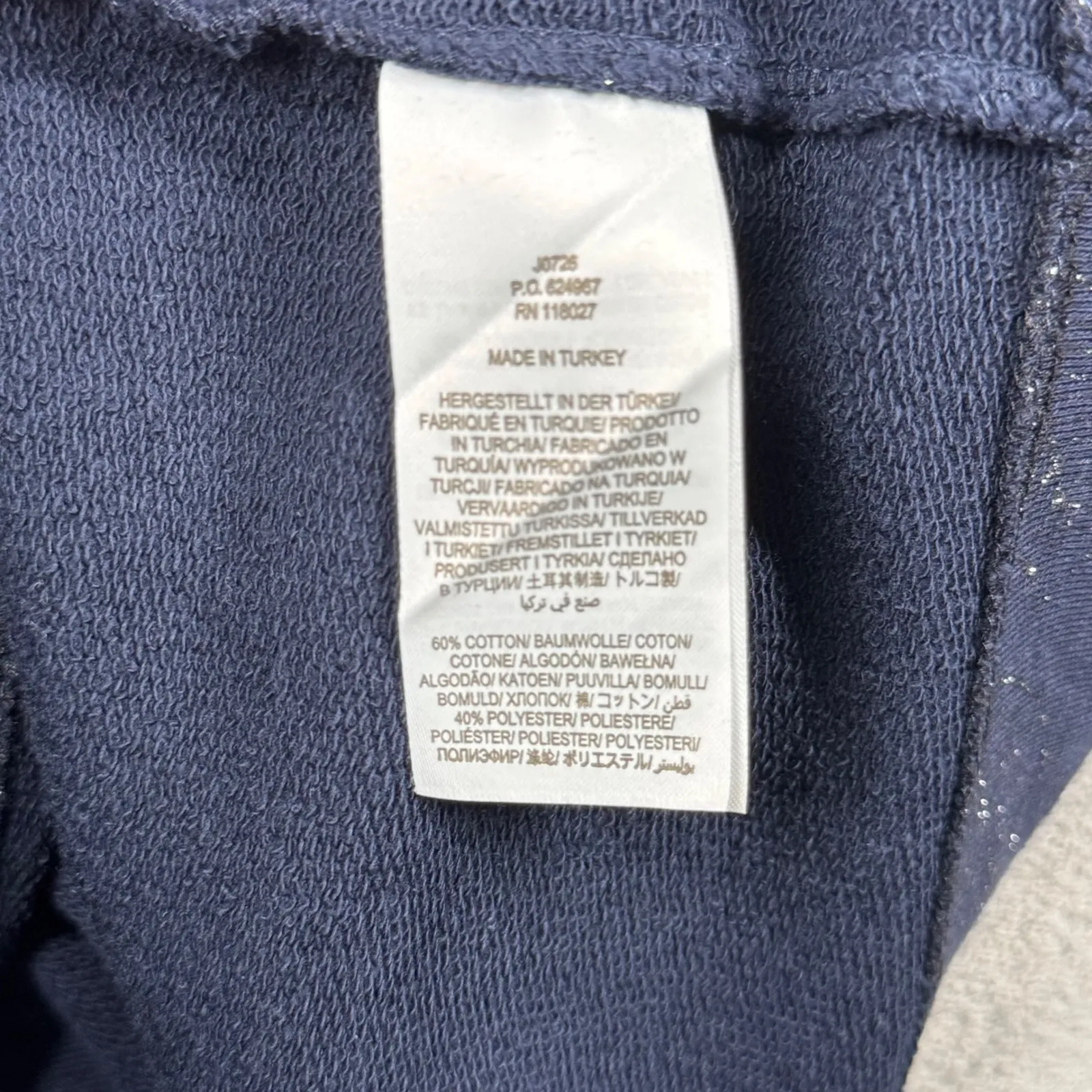 Boden Hannah Sweatshirt‎ Dress 4R Navy Foil Leaf Print Mini Dress Pockets Cozy Blue Size 4 - Image 9