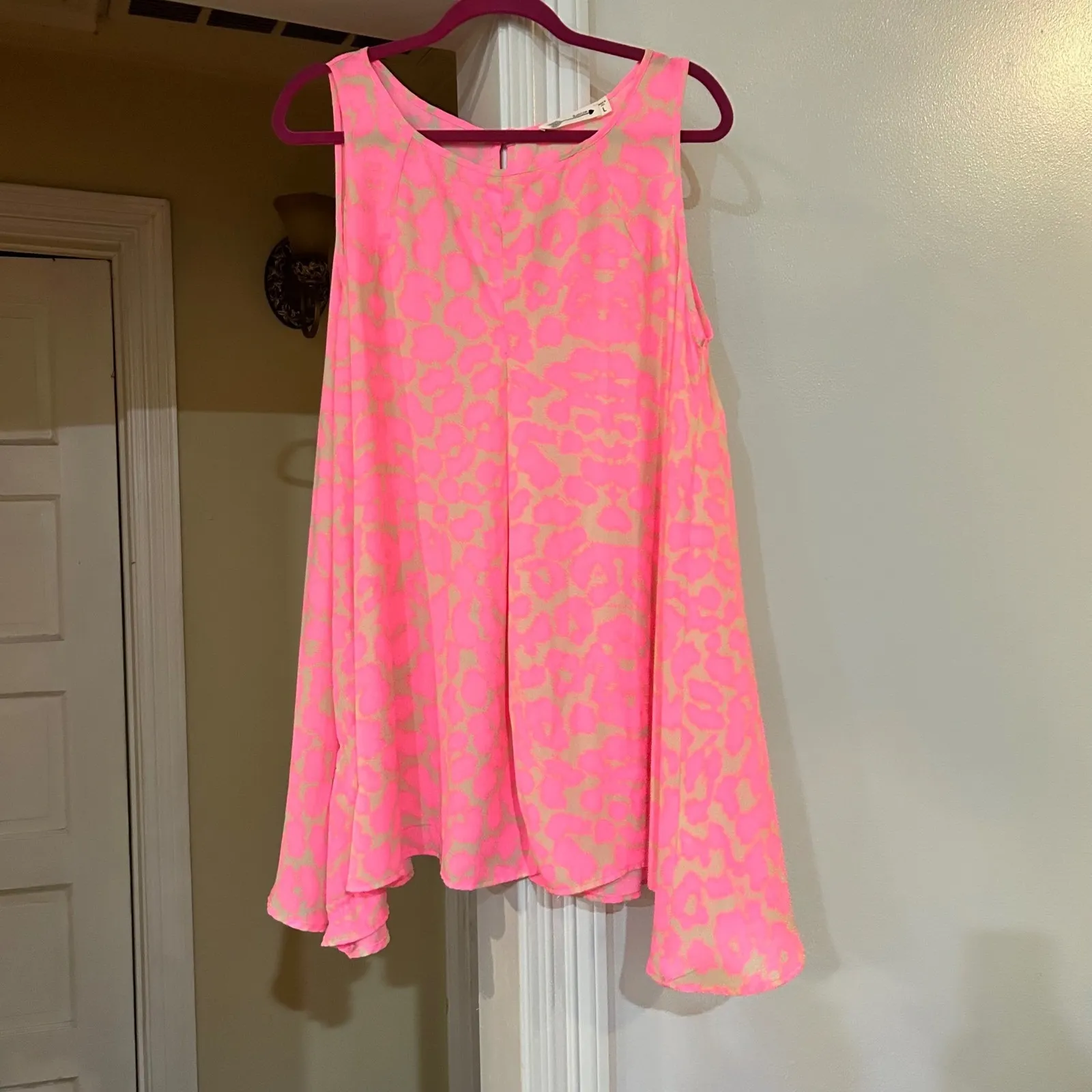 Buddy Love Adele‎ Dress Large Pink Animal Print Sleeveless Casual Mini - Image 2