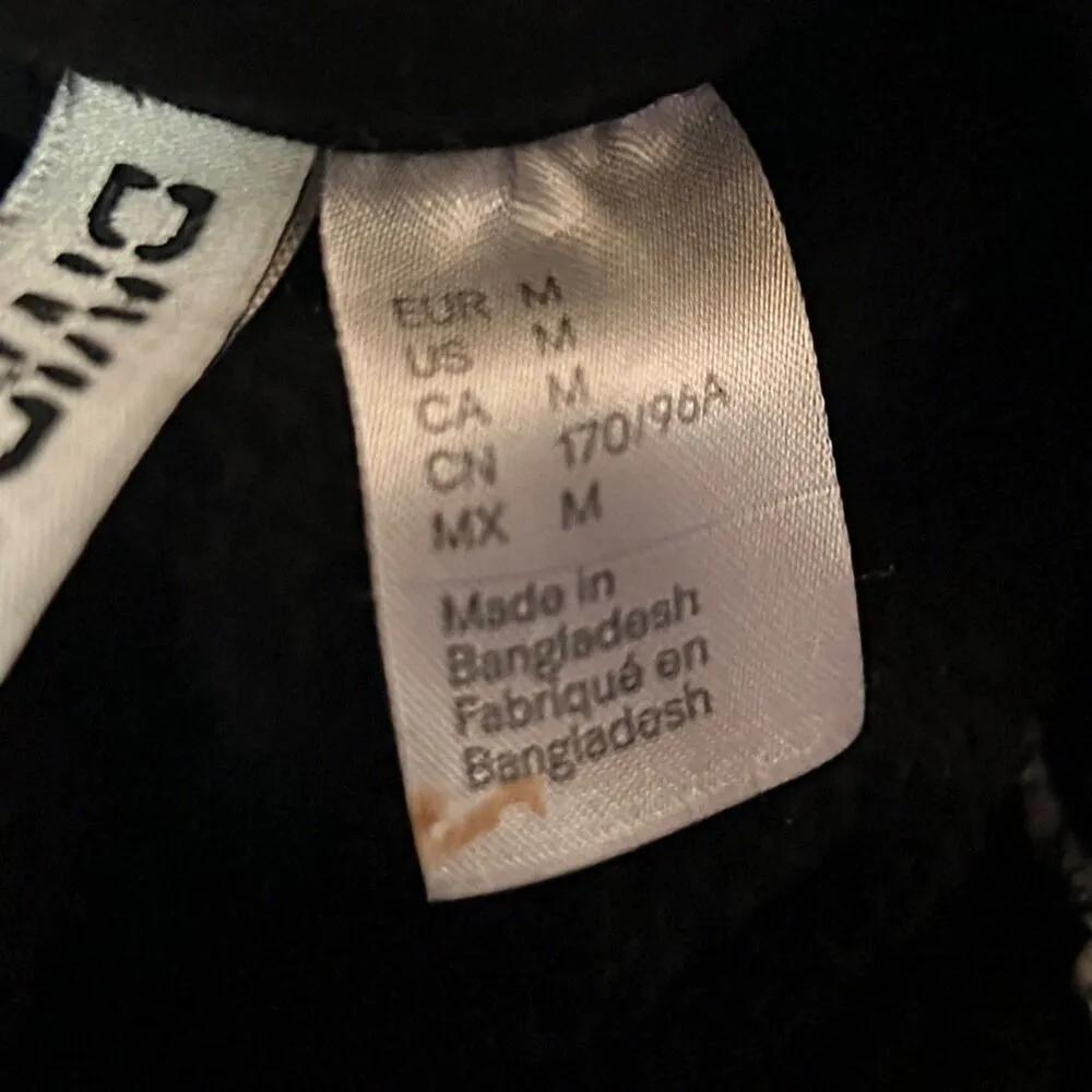 Divided by H&M Black Hoodie White Stripe Sleeve M - Image 4