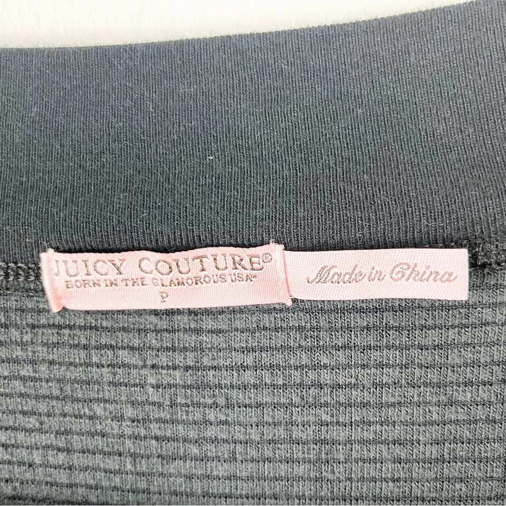 JUICY COUTURE Gray V-Neck Graphic Long Sleeves Nightshirt, Size Small - Image 3