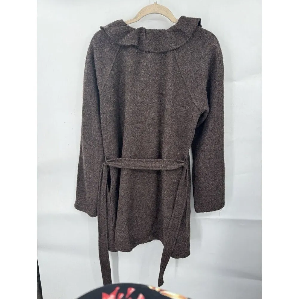 Cynthia‎ Rowley Wool Jacket Women Small Brown Ruffle Bohemian Academia Old Money - Image 6