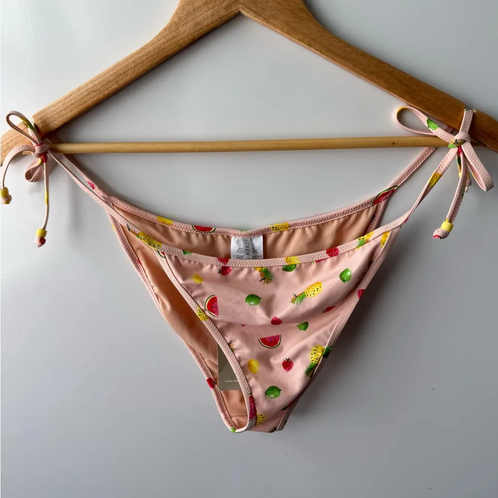 J. Crew Playa | Fruit‎ Print String Bikini Bottom Size Large NWT - Image 3