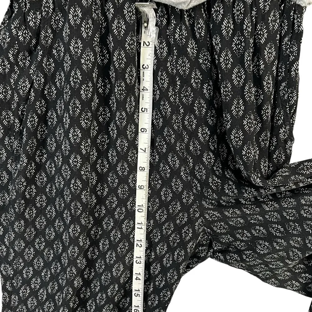 Anthropologie Hei Hei Rhodes Jumpsuit M Gray Black Blouson Pockets Boho Chic - Image 11