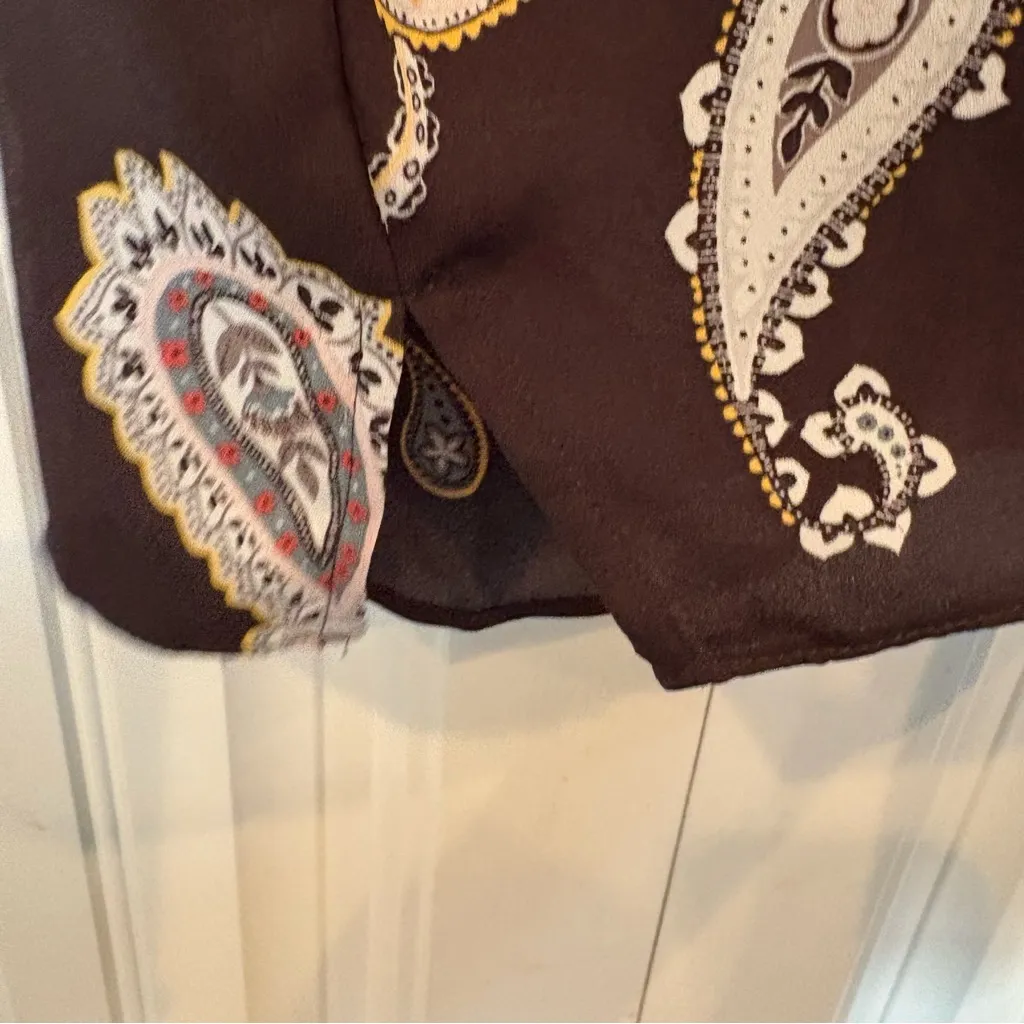 Loft Outlet Brownish/Gray Paisley Bow Back Detail Tank Top Size‎ Small - Image 5