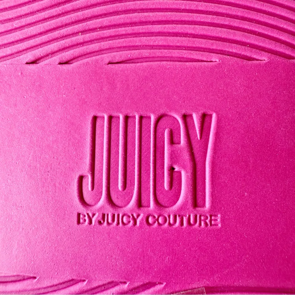 Juicy By Juicy Couture Flip Flops Womens Size 9 Sandals Shoes Pink Glitter Heart - Image 7