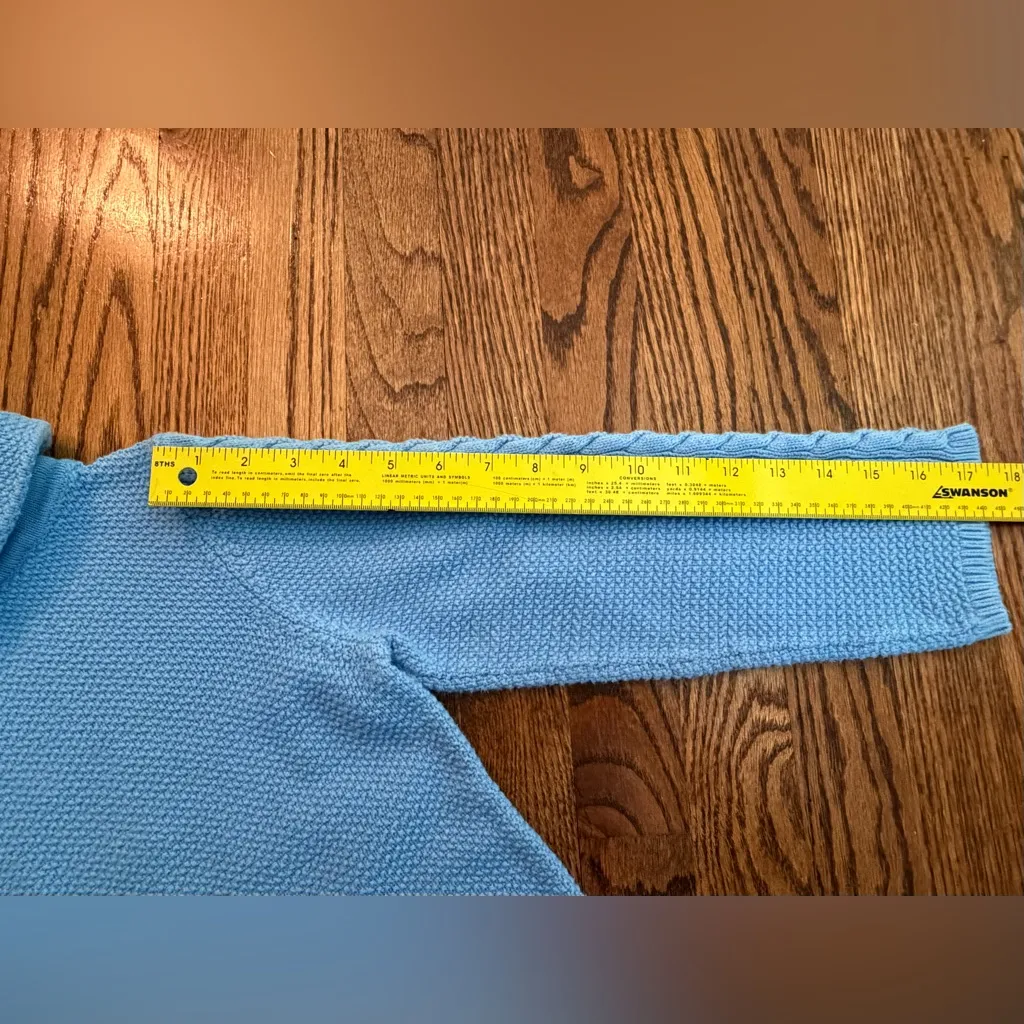 Hobbs London Camilla Cable Knit Cotton Sweater – Mascari Blue - Small - Image 11