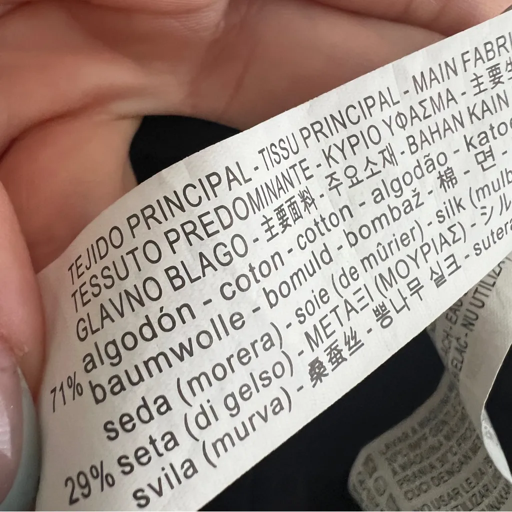 ZARA  embroidered SILK Blouse top Black MEDIUM NEW - Image 11