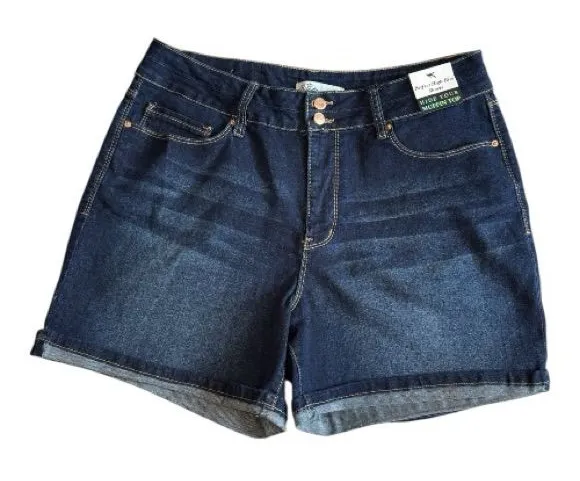 Royalty For Me Dark Blue high rise full coverage Jean Shorts 12 NWT - Image 1