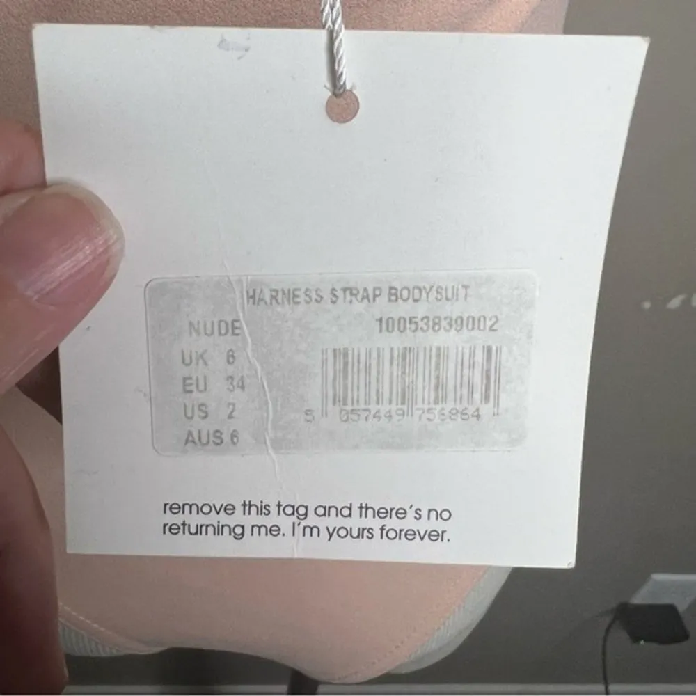 Missguided Harness Strap Bodysuit Nude - Image 4