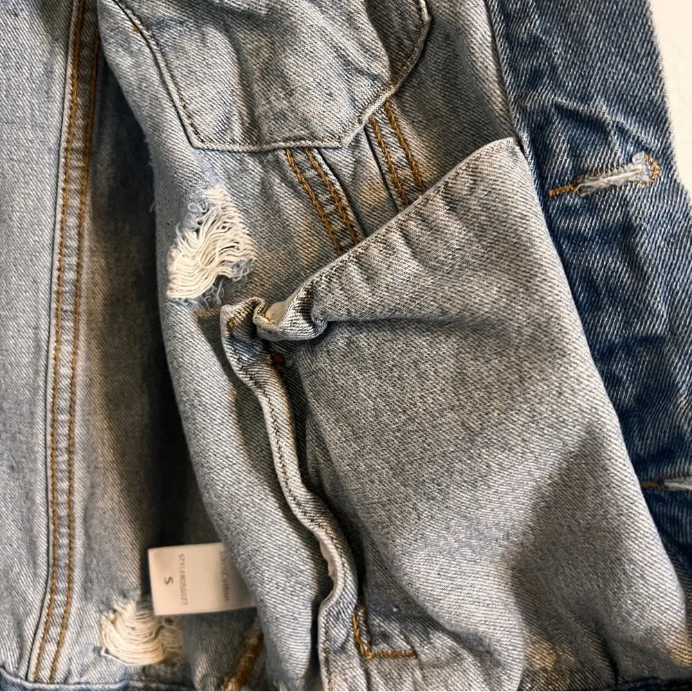 Mustard Seed distressed Jean jacket size S - Dance Republic on back - Image 5