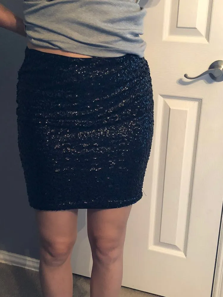 Black Sequin Skirt - Image 3
