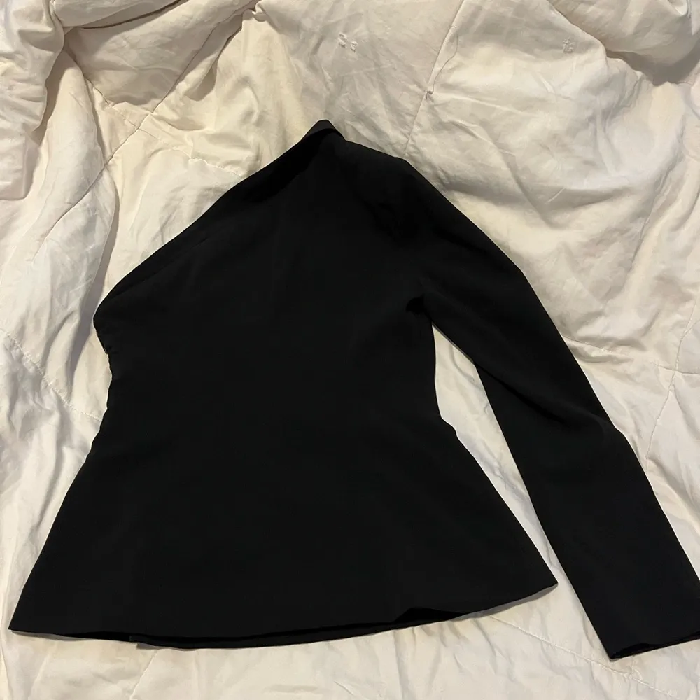 Y2K one shoulder tuxedo suit jacket top black club women’s small one sleeve - Image 6